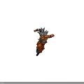 Dynamic Muscular Game and Movie Character with Silver Hair and Orange Pants in Fighting Stance