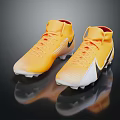 Modern Yellow High Top Soccer Shoes With White Cleats And Black Accents