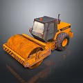Yellow Construction Function Vehicle Road Roller With Large Drum And Operator Cab For Work