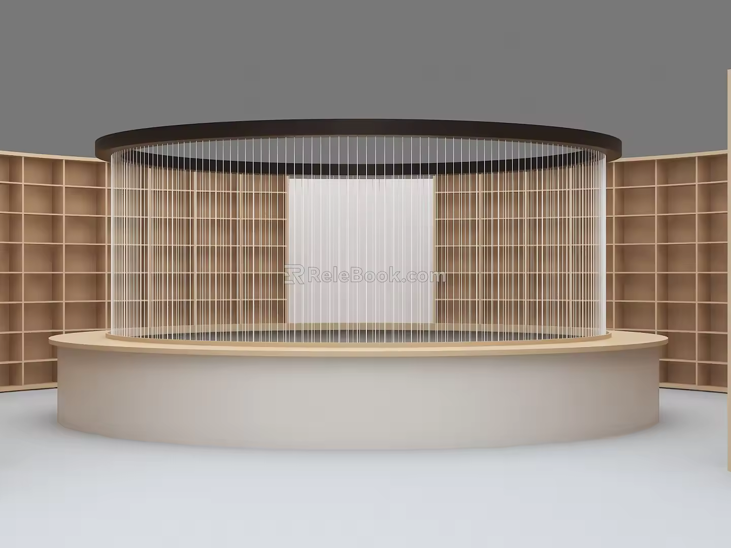 Modern Library Garden Bookshelf Patio 3d model