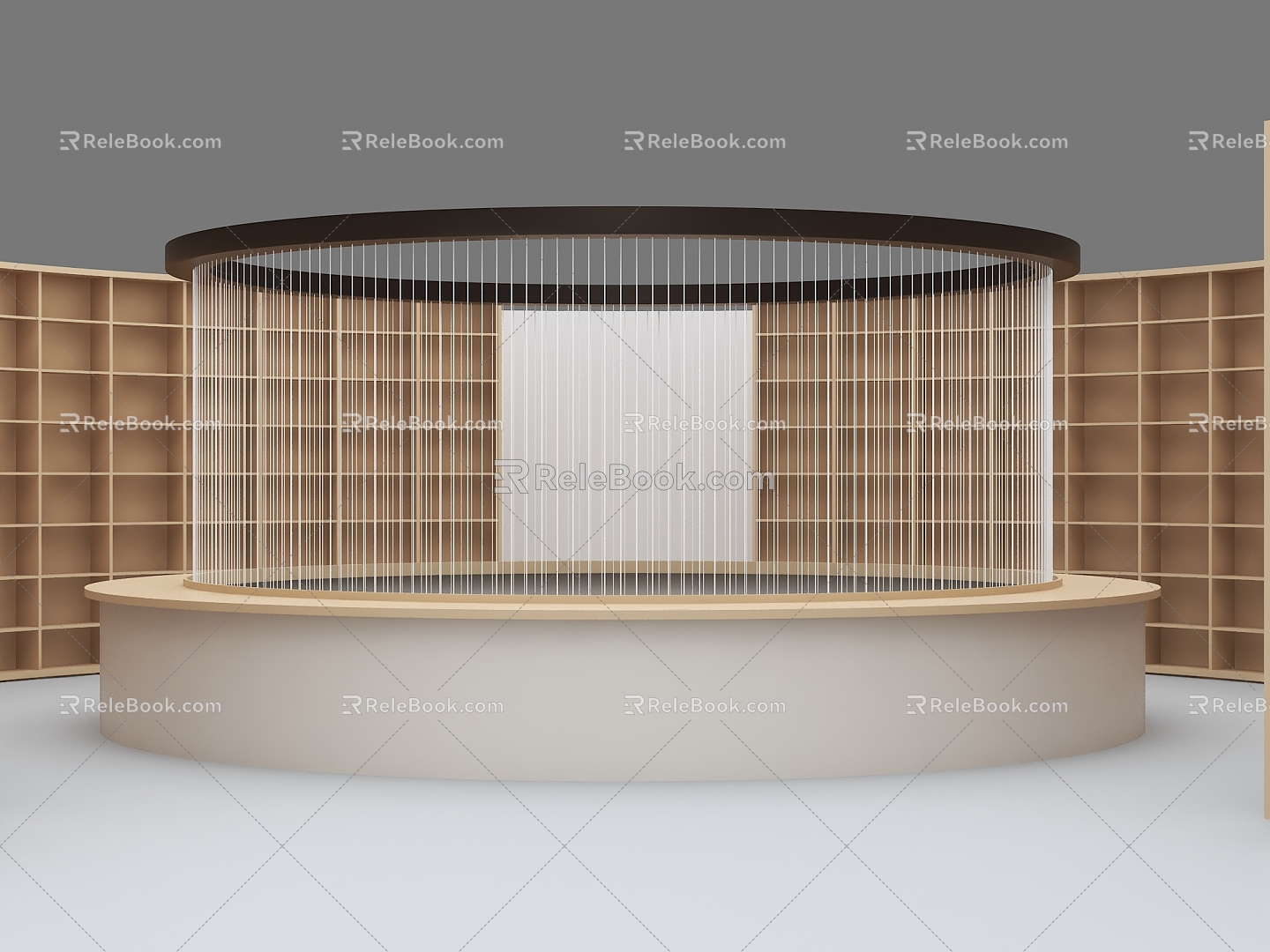 Modern Library Garden Bookshelf Patio 3d model