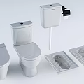 Various Toilet Types Featuring Sitting Squatting Models And Water Tanks