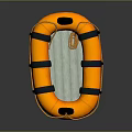 Orange Inflatable Life Raft Featuring Black Straps And Secure Floating Design For Safety