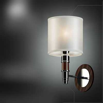 Modern Indoor Wall Lamp With White Shade And Metal Wooden Body Design 3d model