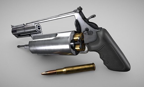 caliber revolver 3d model