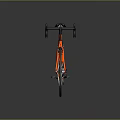Orange Allez Sport Road Bicycle with Black Handlebars Saddle Water Bottle Cage and Reflection