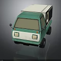 Green Vintage Ice Cream Truck Model With White Roof And Eis Cream Decals