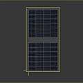 Blue Solar Panel 3D Model With Installation Structure And Metal Support Frames