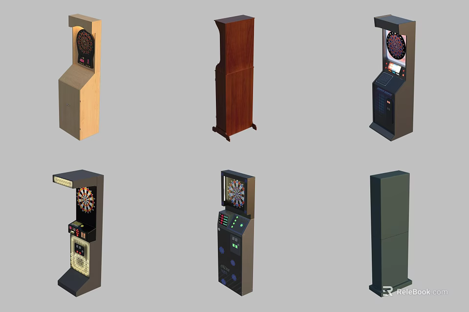 Different Styles of Dart Amusement Equipment with Modern Designs and Displays 3d model 