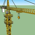 modern crane tower cap type tower crane 3d model