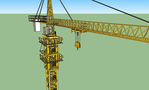 modern crane tower cap type tower crane 3d model