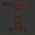 Classic Round Wooden Side Table With Ornate Carved Base And Solid Wood Construction