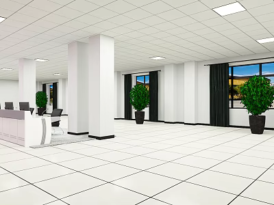 Modern Security Monitoring Room Interior With Control Console And Multiple Surveillance Screens 3d model