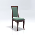 Elegant Single Chair With Solid Wooden Frame And Green Padded Seat Backrest Design 3d model