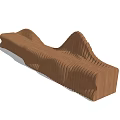 Modern Wooden Public Chair With Unique Wavy Stripes Design For Public Spaces