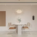 Modern Light Toned Living and Dining Room With Beige Sofa Heart Shaped Chair Archway And Wall Art