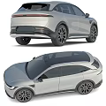 Silver Modern Electric SUV with Sleek Exterior LED Headlights and Black Alloy Wheels