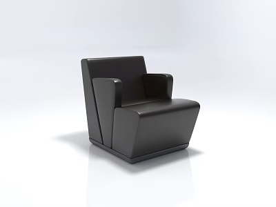 Modern Black Leather Accent Chair With Ergonomic Armrests And Sleek Design 3d model