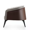 Modern Beige And Brown Accent Chair With Tufted Design Curved Armrest And Black Tapered Legs