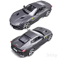 Matte Gray Ferrari Sports Car With Streamlined Body Alloy Wheels And Rear Design