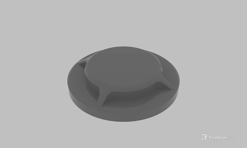 Gray Circular Base With Three Support Legs And Smooth Surface Structure 3d model