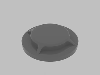 Gray Circular Base With Three Support Legs And Smooth Surface Structure 3d model