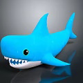 Cute Blue Shark Plush Toy With Soft Material And Friendly Expression 3d model