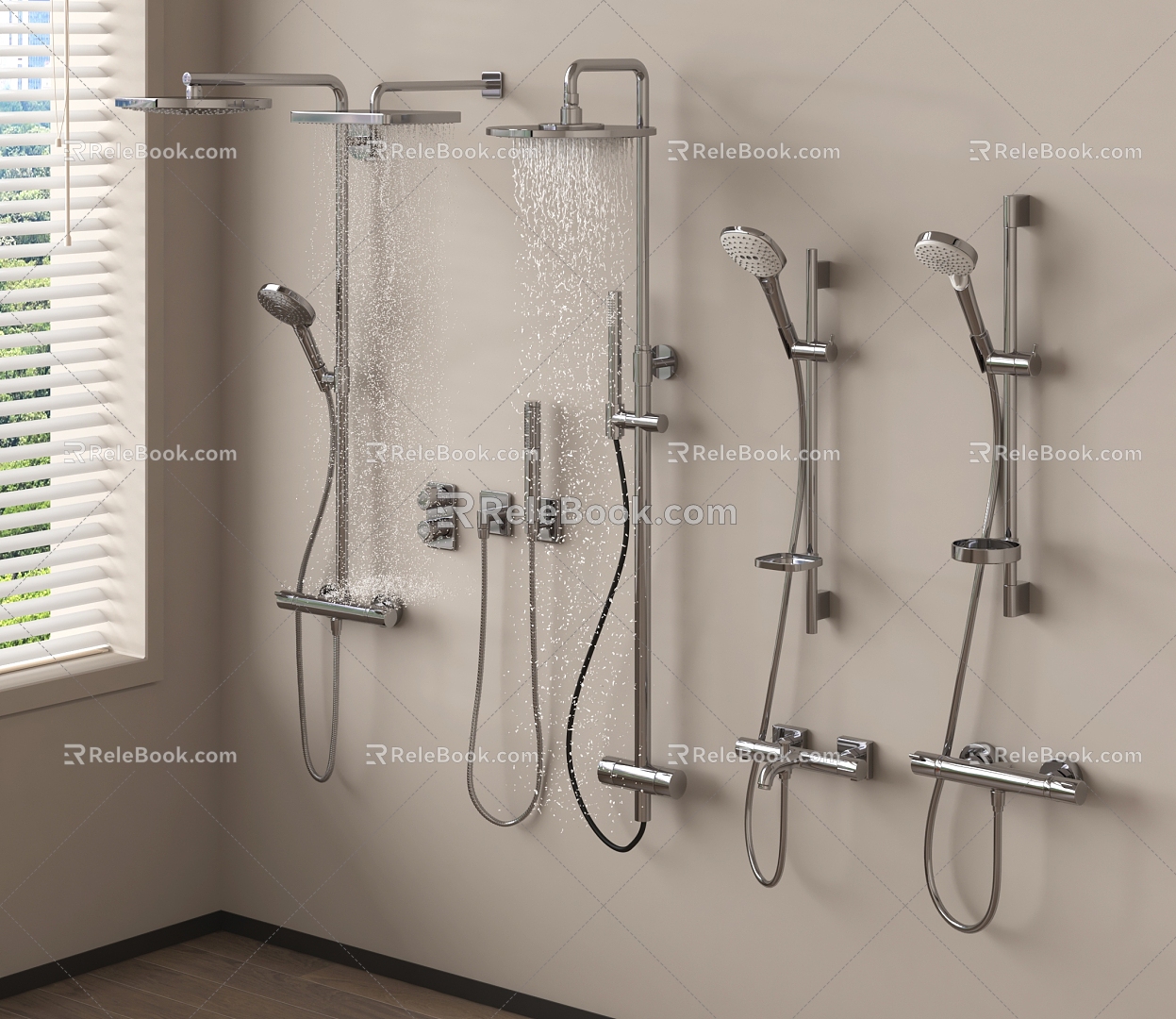 Shower Shower Shower Bathroom Small Piece Shower Switch 3d model