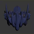 Blue Armored Sci Fi Creature Character With Spiked Protrusions And Multi Legged Structure