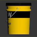Yellow Paint Bucket Mockup With Black Lid White Handle For Design Projects