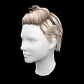 Game and Movie Character 3D Model With Blonde Short Hair And White Head