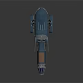 Blue Retro Futuristic Motorcycle With Streamlined Design Conical Front And Brown Seat