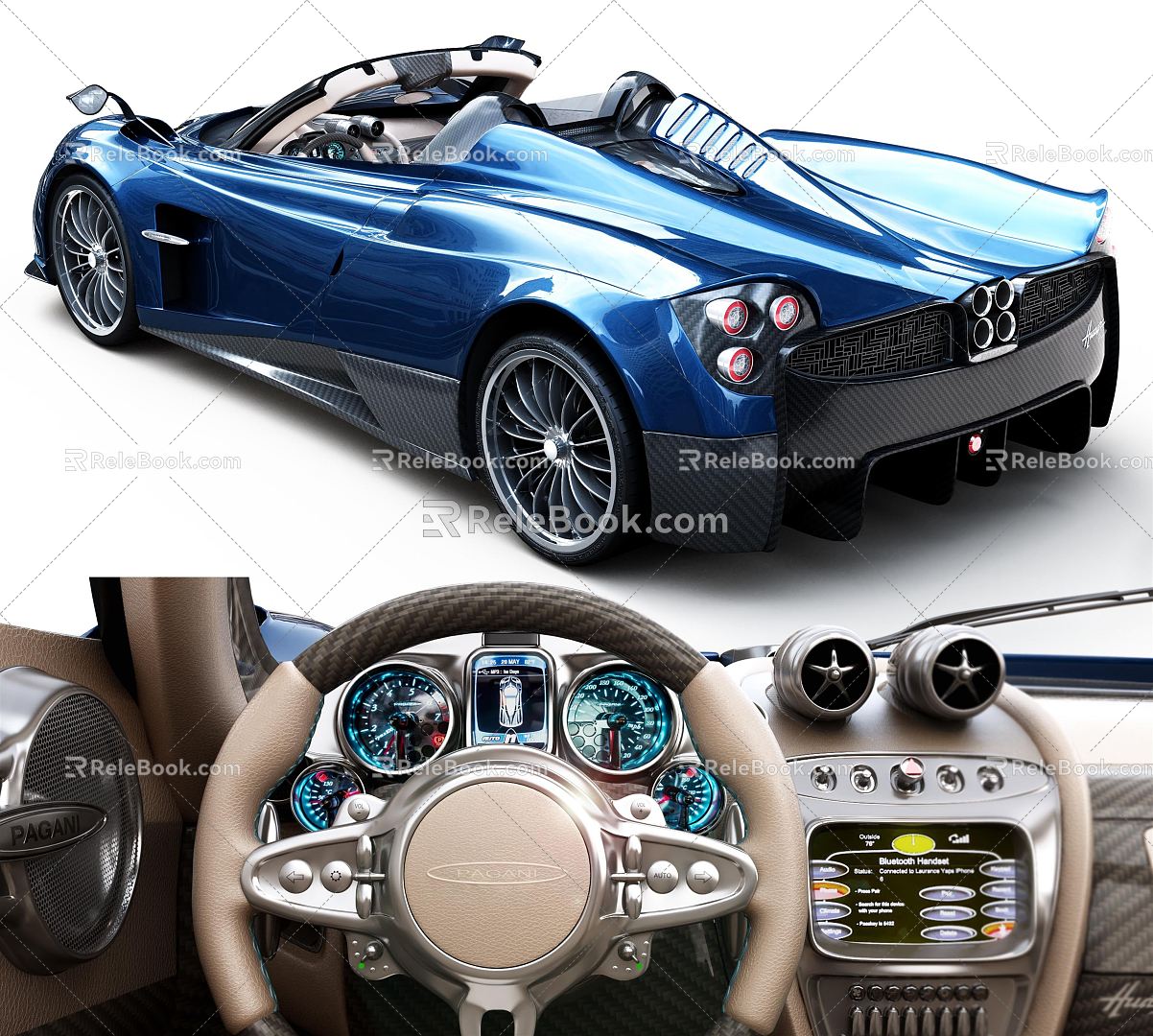 Hyundai Pagani Sedan sports car 3d model