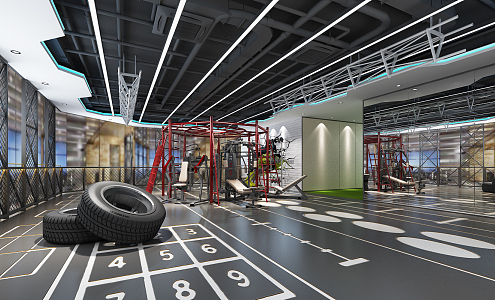 Modern Gym Private Teaching Room 3d model