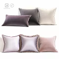 Soft Velvet Throw Pillows With Fringe Trim In Neutral And Pastel Colors