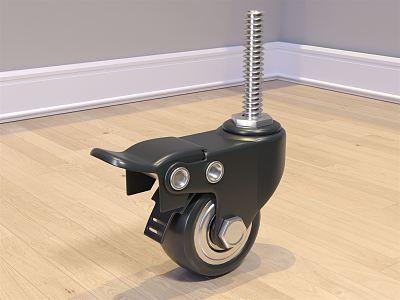 Modern wheel universal wheel pulley 3d model