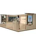 Elegant Modern Property Sales Office With Sand Table Large Display Screens And Comfortable Reception Counter