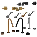 Modern Faucets With Various Designs And Metal Finishes For Kitchen And Bathroom