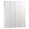 Modern White Wardrobe With Four Panel Doors And Simple Design 3d model