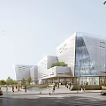 Modern Office Building Zhangjiang Science and Technology Industrial Park Large Block 3d model