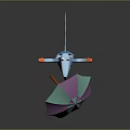 Blue Cartoon Mouse Character With Orange Gloves Surprised Expression And Fallen Pink Green Umbrella