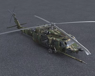 Modern Helicopter Black Hawk Transport 3d model Modern Helicopter Black Hawk Transport 3d model