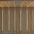 Modern Interior Wooden Vertical Slats Wall Decor With LED Strip Lights