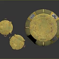 Yellow Rusty Radioactive Waste Barrels With Radiation Warning Signs For Storing Hazardous Materials