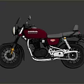 Honda Crimson Red Classic Motorcycle With Black Seat And Metallic Accents