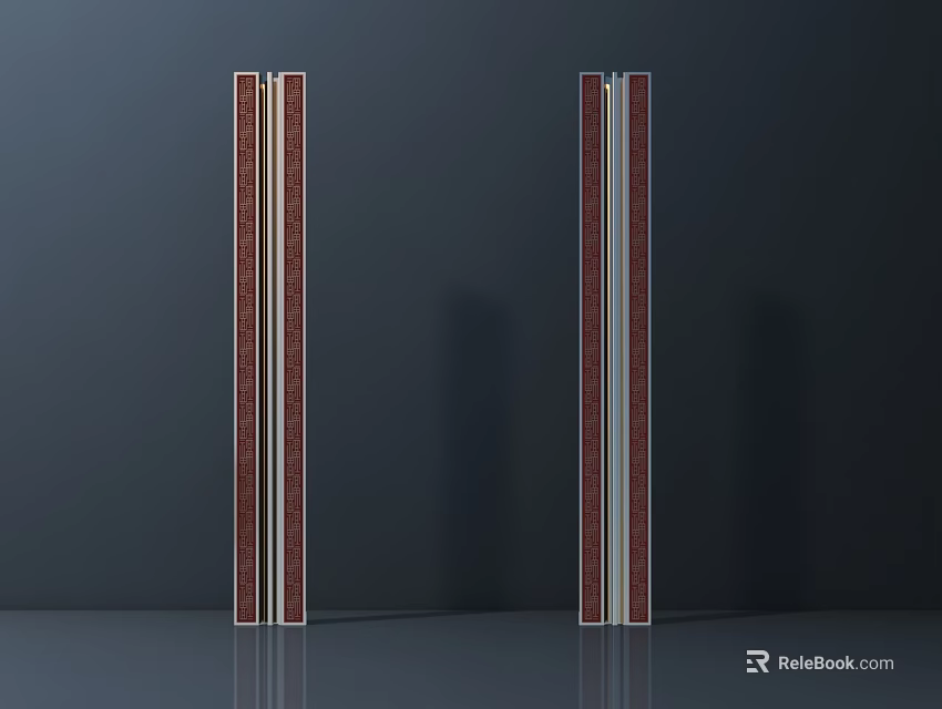 Outdoor Lights Red And White Vertical Design Modern Exterior Lighting Fixtures 3d model 