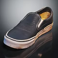 Black Slip on Canvas Shoes Classic Style With White Sole And Wear Resistant