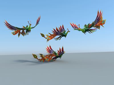 Modern Phoenix Flying Sculpture 3d model