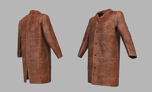 Long-sleeved leather clothing 3d model