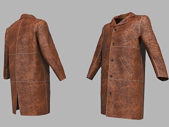 Long-sleeved leather clothing 3d model